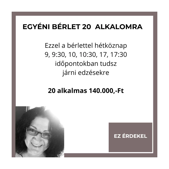 Egyéni online bérlet 20 alkalomra