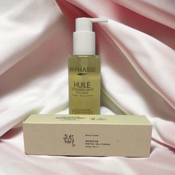 Byphasse Arctisztító és sminkeltávolító olaj és Beauty of Joseon SPF50 Fényvédő Arckrém