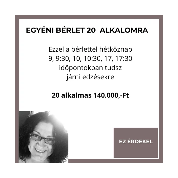 Egyéni online bérlet 20 alkalomra