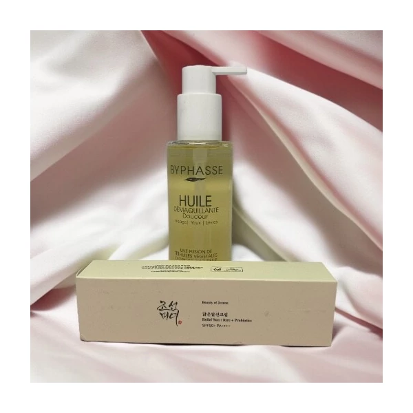 Byphasse Arctisztító és sminkeltávolító olaj és Beauty of Joseon SPF50 Fényvédő Arckrém