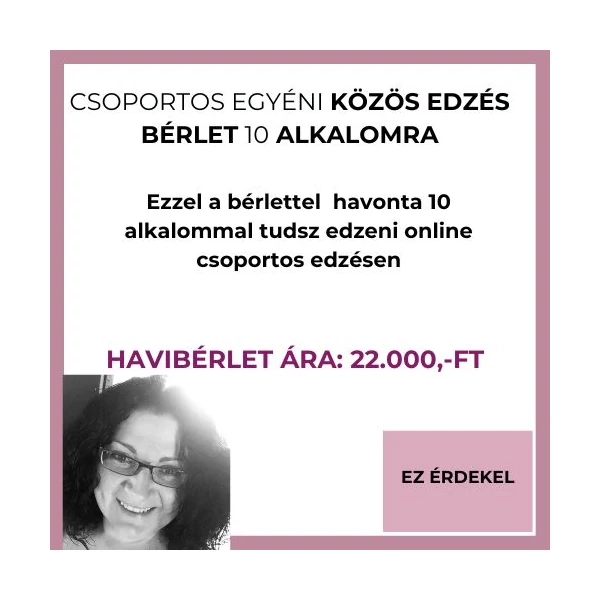CSOPORTOS online edzés havibérlet 10 alkalomra
